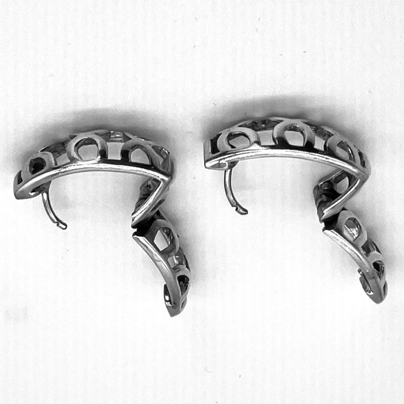 Modern Handcrafted 925 Sterling Silver Earrings for Pierced Ears - NEW - Picture 3 of 3